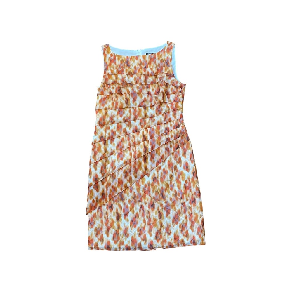 Ann Taylor Silk Dress Size 6 Sleeveless Ruffled Party Cocktail
